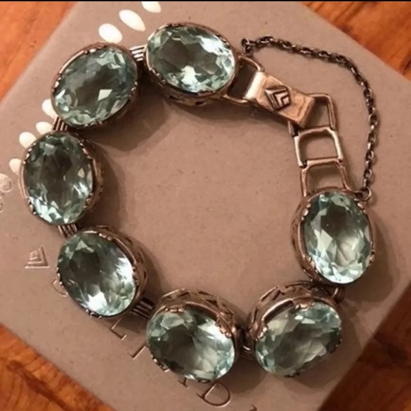 Silpada Sterling Aqua Glass Statement Bracelet - Picture 5 of 8